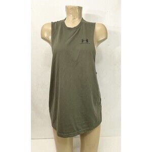 Under Armour Muscle Tee T Shirt M Medium 40” Green Sleeveless Athletic Top Gym
